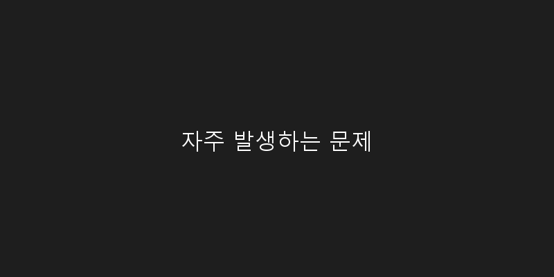자주 발생하는 문제 이미지