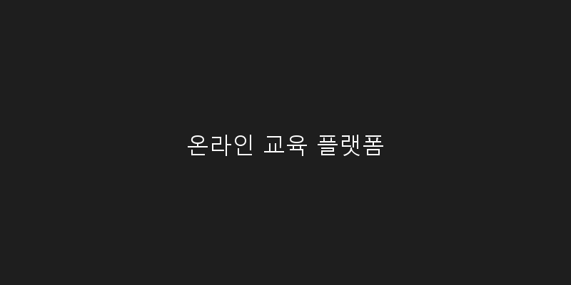 
  온라인 교육 플랫폼
 이미지