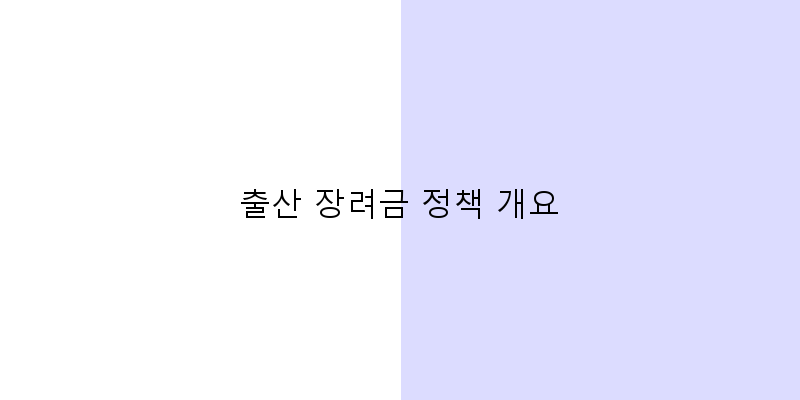 
  출산 장려금 정책 개요
 이미지