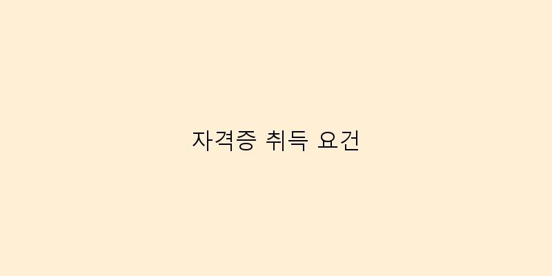 자격증 취득 요건 이미지