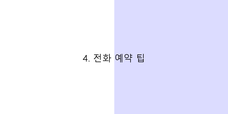 
  4. 전화 예약 팁
 이미지