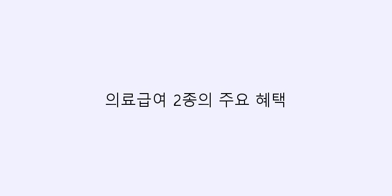 
  의료급여 2종의 주요 혜택
 이미지