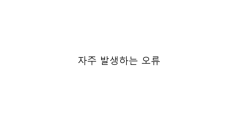 
  자주 발생하는 오류
 이미지