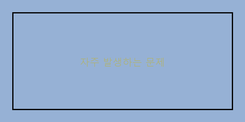 
  자주 발생하는 문제
 이미지