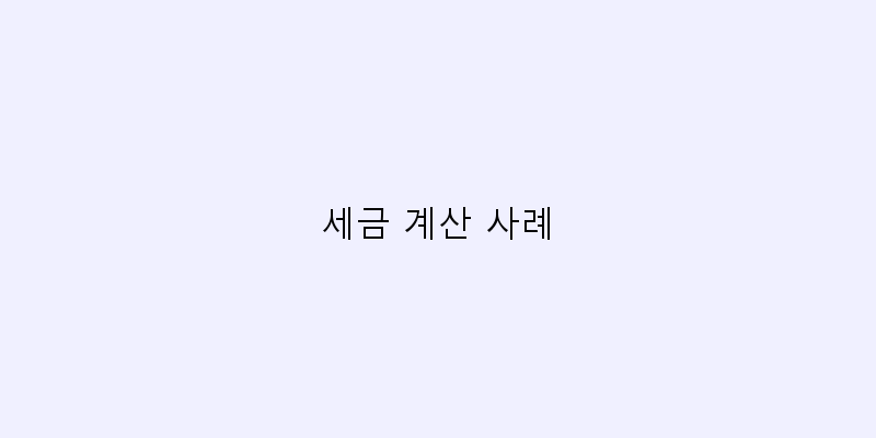 
  세금 계산 사례
 이미지