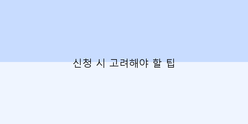 
  신청 시 고려해야 할 팁
 이미지