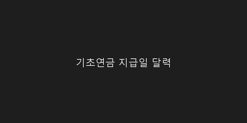 
  기초연금 지급일 달력
 이미지