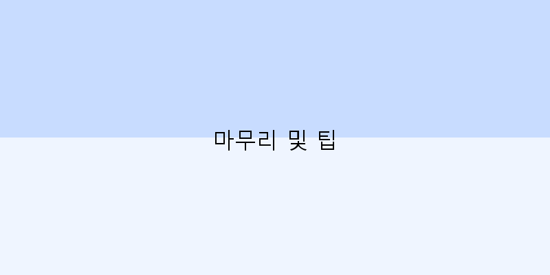 
  마무리 및 팁
 이미지