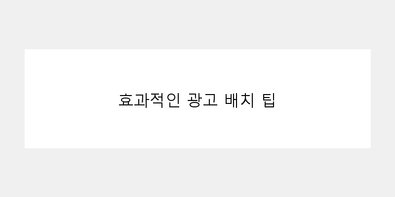 
  효과적인 광고 배치 팁
 이미지