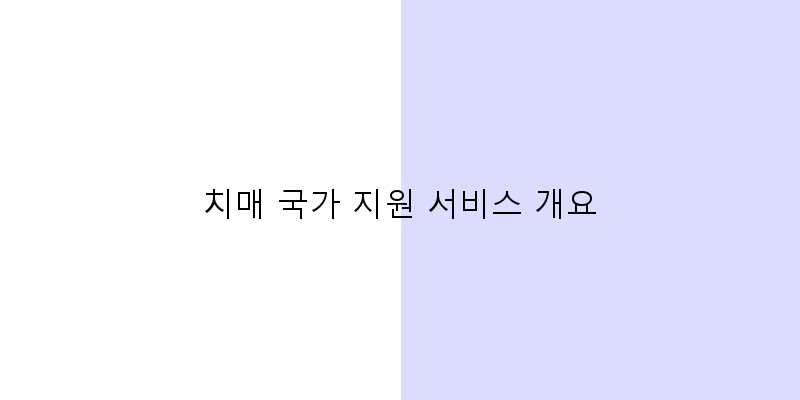 치매 국가 지원 서비스 개요 이미지