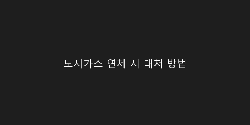 
  도시가스 연체 시 대처 방법
 이미지