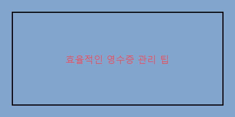 
  효율적인 영수증 관리 팁
 이미지