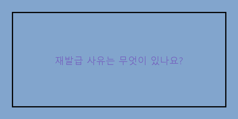 
  재발급 사유는 무엇이 있나요?
 이미지