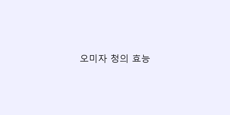 
  오미자 청의 효능
   이미지