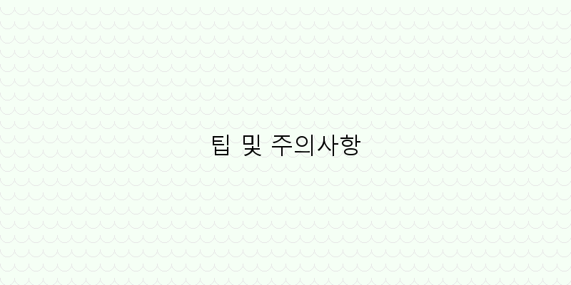 
  팁 및 주의사항
 이미지
