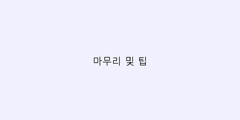 
  마무리 및 팁
 이미지