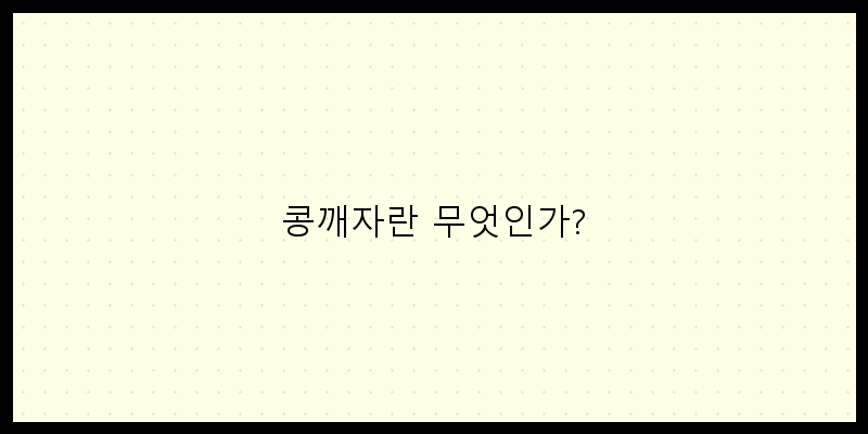 
  콩깨자란 무엇인가?
 이미지